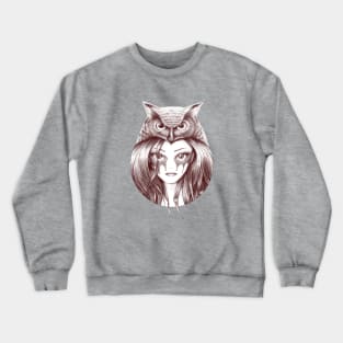 Owl Totem Girl Crewneck Sweatshirt